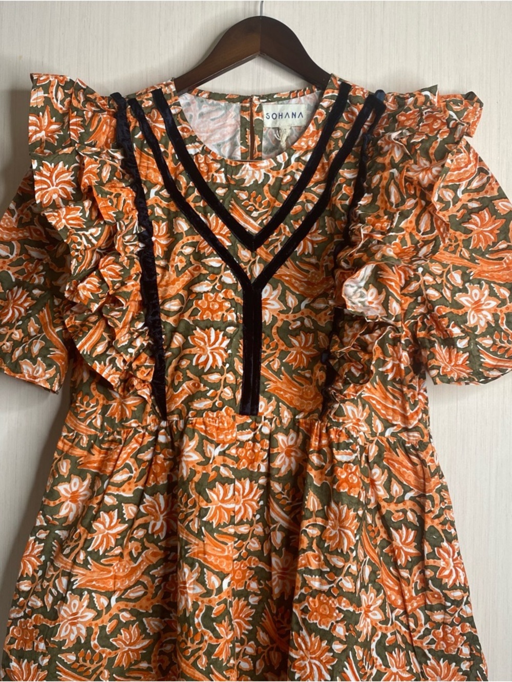 NWT Sohana Women’s Short Sleeve Floral Ruffle Tiered Mini Kelli Dress Pockets XL - Picture 3 of 12